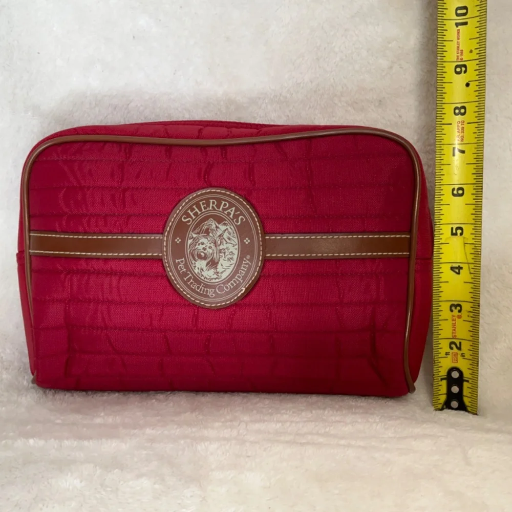 Sherpa’s Pet Trading Company bag. Trolley Strap for easy travel. Rich Red